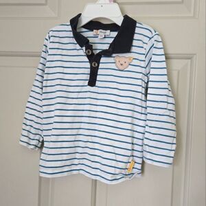 Steiff Kids Striped Blue and White Shirt
